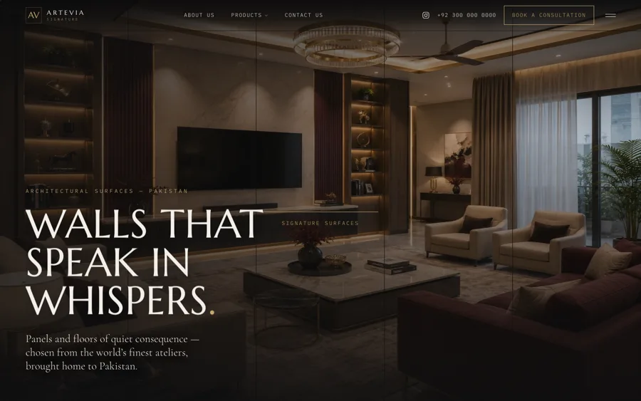 Artevia Signature — architectural surfaces