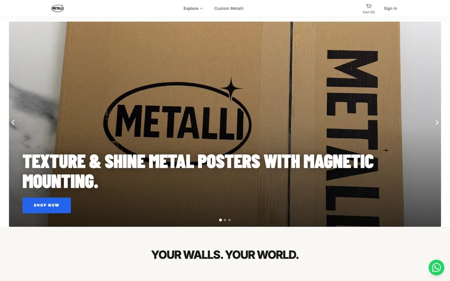 Metalli Studio — metal poster storefront