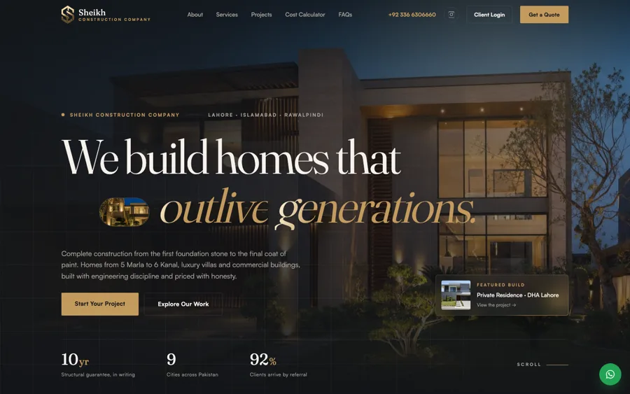 Sheikh Construction — luxury home builder